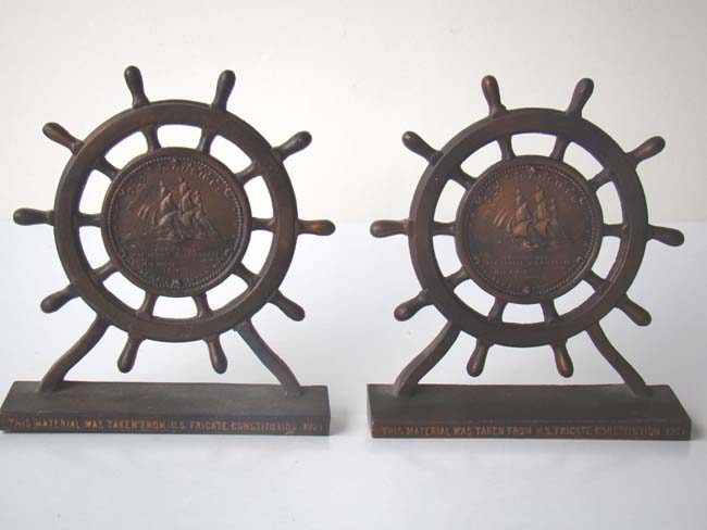An Historic pair of USS Frigate Constitution Bookends circa 1927 — image 2
